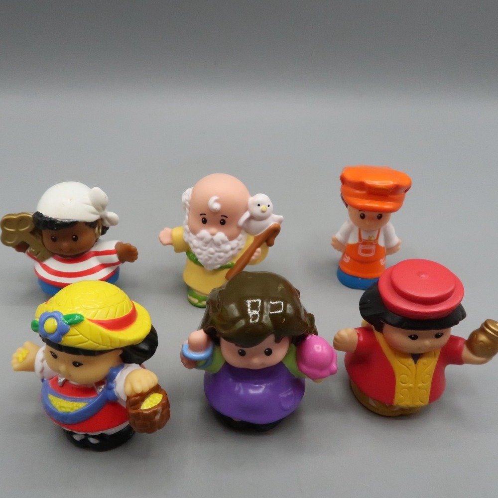 Fisher Price Little People Lot Vintage Wiseman Pirate‎ Noah Conductor Icecream